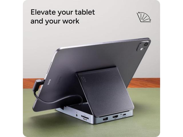 ZAGG 6-Port Media Hub for iPad, Chromebook, Android & More HDMI 4K 60Hz, USB-C PD 100W, USB-A 3.2 10Gbps, SD & MicroSD Card Readers, Audio Jack ...
