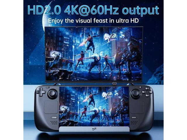 Docking Staion for Steam Deck/ROG Ally/Legion Go, The 6 in 1 Steam Deck Dock. 1000Mbps Ethernet, 3.0 PD 100W Fast Charging, HDMI 2.0 4K@60Hz and 3...
