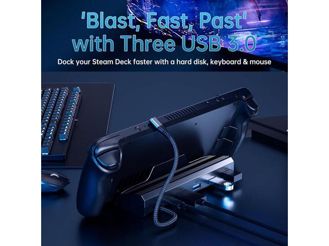 Docking Staion for Steam Deck/ROG Ally/Legion Go, The 6 in 1 Steam Deck Dock. 1000Mbps Ethernet, 3.0 PD 100W Fast Charging, HDMI 2.0 4K@60Hz and 3...