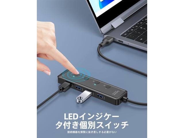 Selore USB 3.0 Hub, Selore 4-Port USB Hub Ultra-Slim Data USB Splitter USB Expander with 2 ft Compatible with A Port Laptop, for MacBook, Mac mini,...