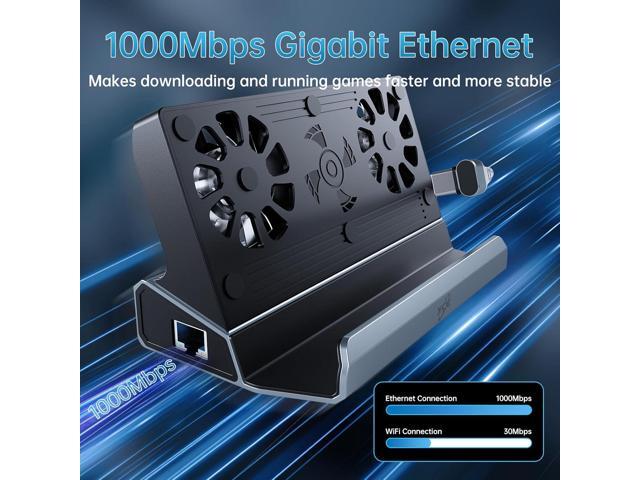 Docking Staion for Steam Deck/ROG Ally/Legion Go,9 in 1 Double Fan Steam Deck Dock.1000Mbps Ethernet,3.0 PD100W Charging,HDMI 2.0 4K@60Hz.3 USB 3.0...