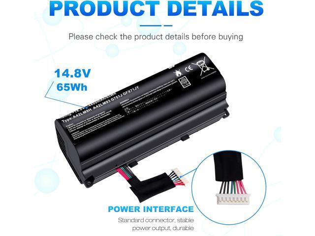 New A42N1403 Battery for ASUS ROG GFX71JY 17.3' GFX71JY4710 G751 G751J G751JT G751JY G751JL G751JM GFX71JY GFX71JY4710 GFX71JY4710 G751J-BHI7T25...