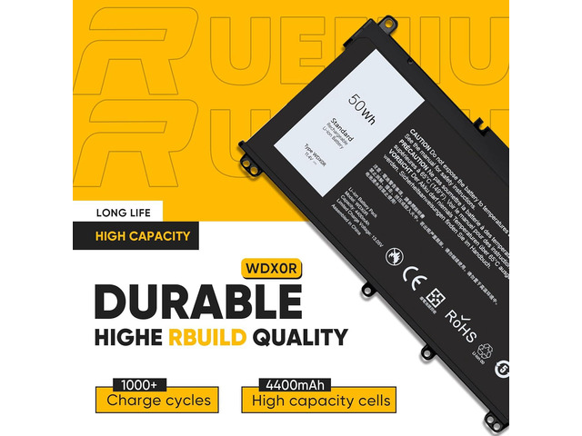 50Wh WDX0R Laptop Battery Replacement for Dell Inspiron 13 15 5000 7000 Series 5570 7579 7378 5567 7573 5565 5379 5378 Latitude 3490 3590 3340 3400...