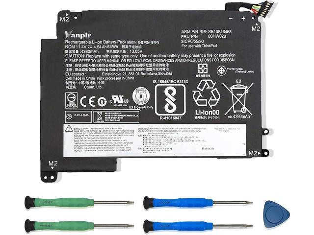 00HW020 SB10F46458 Laptop Battery 11.4V 53Wh 4540mAh Replacement for Lenovo ThinkPad Yoga 460 P40 Series 00HW021 SB10F46459