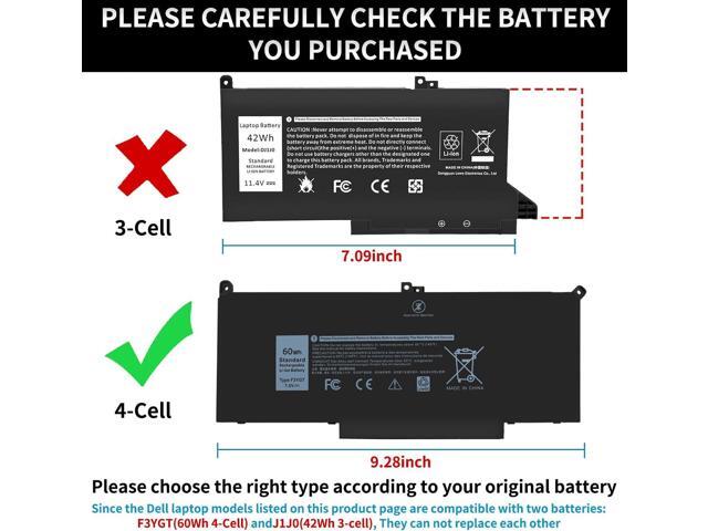 7490 F3YGT Laptop Battery for Dell Latitude 12 13 14 7000 7280 7290 7380 7390 7480 7490 E7480 E7490 E7280 E7290 E7390 Battery