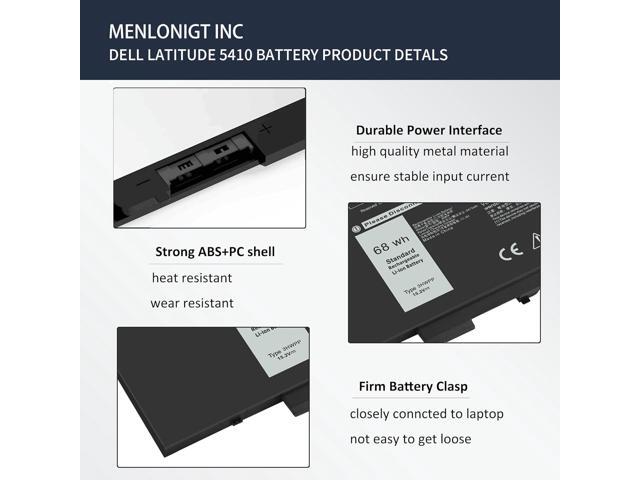 New 68Wh 3HWPP Laptop Battery Replacement for Dell Latitude 5410 5401 5510 5501 5511 5411 Precision 3541 3551 Inspiron 17 7500/7506 2-in-1 Inspiron...