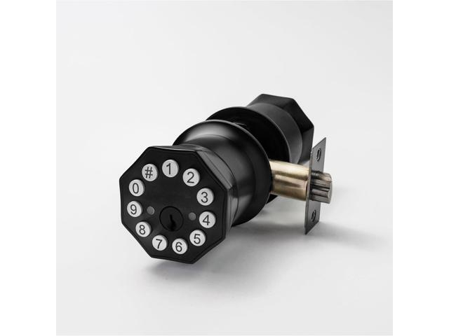 Door Knob with Keypad and Key, Keyless Entry Door Lock,Smart Digital Knob Unlock by Passcode/Keys/USB backuplock,Electronic Door Knob for Home.