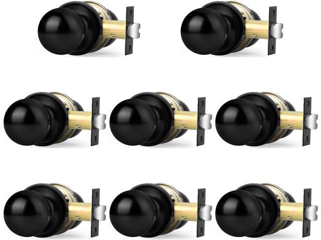 Probrico Black Door Knob Interior Closet Door Knobs, Keyless Passage Doorknob for Hallway Storeroom, Interior Door Lock Lockset with Ball Knob,.