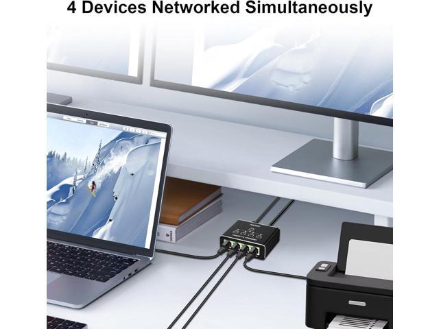 Gigabit Ethernet Splitter 1 to 4 - Network Splitter with USB Power Cable, 1000Mbps High Speed RJ45 Internet Splitt-er Adapter for Cat 5/5e/6/7/8...