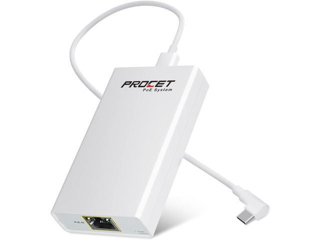 Gigabit PoE to USB C Converter for Smart Phone/Tablet, USB-C to Ethernet Adapter with 23W Charging, Power & Data 2-in-1 RJ45 Port to Type-C...