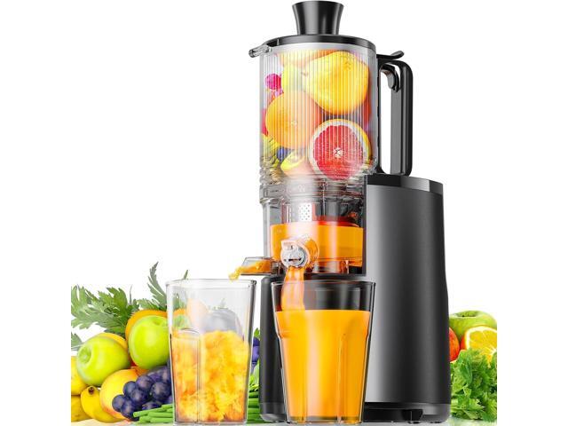 Cold Press Juicer, EUHOMY 5.5' Extra Large Feed Chute Slow Masticating Juicer, 250W Juicer Machines, 99.6% High Juice Yield, Easy to clean, Reverse.