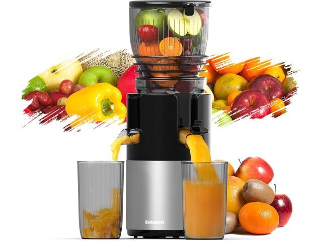Godspeeds® Cold Press Juicer Machine, Slow Juicer with 5.8' Wide Feed Chute, Easy Clean Toothed Filter & Powerful Masticating Technology - Ideal.