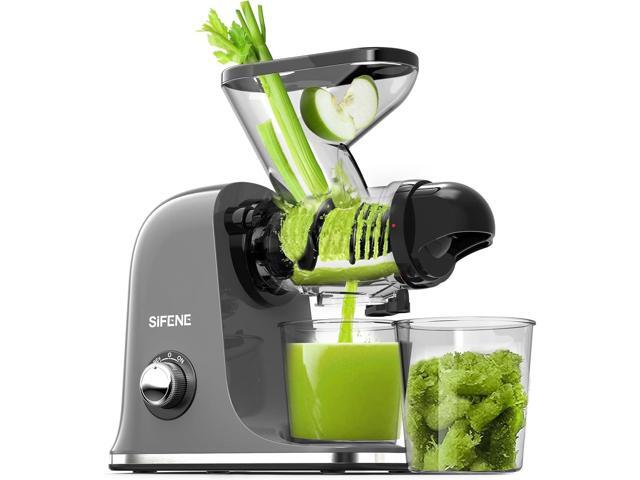 SiFENE Cold Press Juicer Machine, Compact Single Serve Slow Masticating Juicer, Vegetable and Fruit Juice Extractor Maker Squeezer, Easy to Clean,.