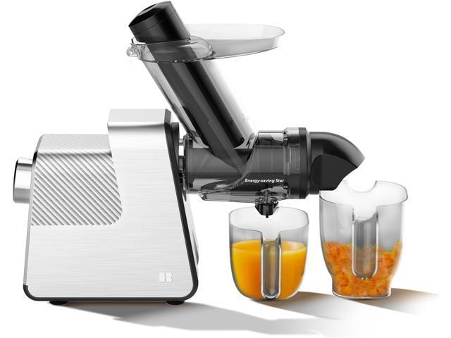 Masticating Juicer Machines, 3.5' Large Feed Chute Cold Press Juicer Fit Whole Fruits Vegetables with Quiet Motor 5 Speed Modes Easy to Clean.
