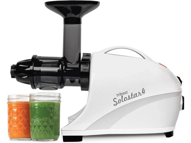 Tribest Solostar SS-4200-B Horizontal Slow Masticating Juicer, Single Auger Cold Press Juicer & Juice Extractor, White