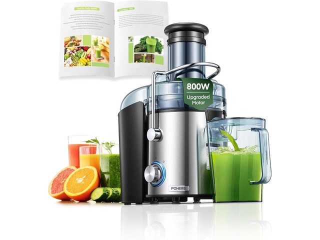 Juicer Machines, FOHERE 1000W Juicer Whole Fruit and Vegetables, Quick Juicing Easy to Clean, 75MM Large Feed Chute, Dual Speed Setting and...