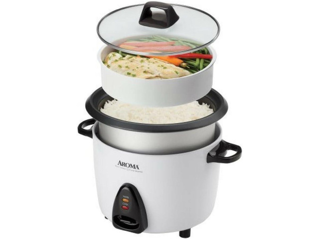 Aroma Housewares ARC-360-NGP 20-Cup Pot-Style Rice Cooker & Food Steamer, White