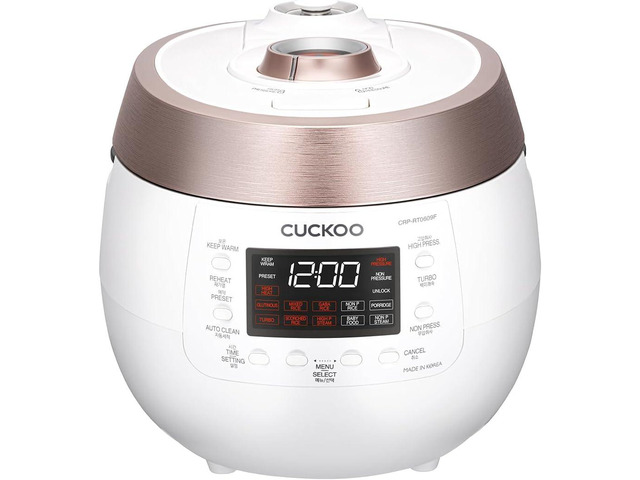 CUCKOO CRP-RT0609FW 6-Cup (Uncooked) / 12-Cup (Cooked) Twin Pressure Rice Cooker & Warmer with Nonstick Inner Pot, 14 Menu Options, Safe Steam...