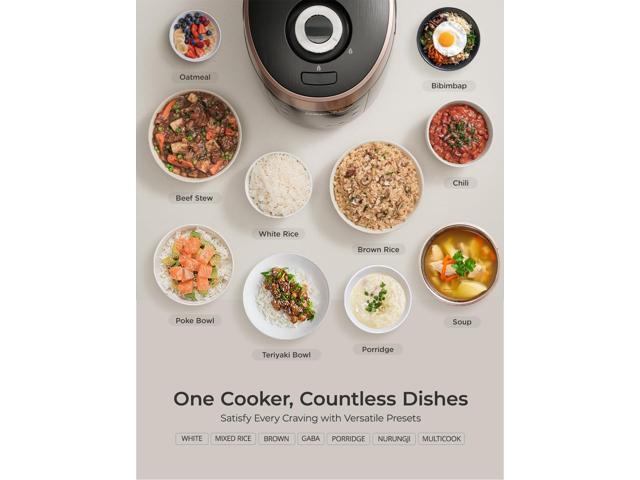CUCKOO CRP-P1009SB 10-Cup (Uncooked) / 20-Cup (Cooked) Heating Pressure Rice Cooker & Warmer with Nonstick Inner Pot, 13 Menu Modes, Fuzzy Logic...