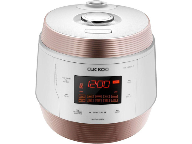 5QT Cuckoo Electric Pressure Cooker with 10 Menu Options and Stainless Steel Pot, GOLD / WHITE