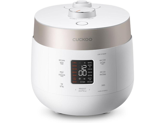 CUCKOO CRP-ST0609FW 6-Cup (Uncooked) / 12-Cup (Cooked) Twin Pressure Rice Cooker & Warmer with Nonstick Inner Pot, 16 Menu Options, 3 Voice Guide,...