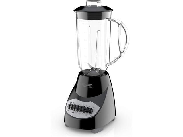BLACK+DECKER 10-Speed Countertop Blender, BL2010BP, 6-Cup Plastic Jar, Dishwasher-Safe, Stainless Steel, Suction Feet