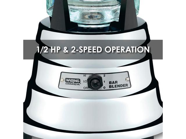 Waring Commercial BB900G 1/2 HP Chrome Bar Blender with 40-Ounce Glass Container Silver
