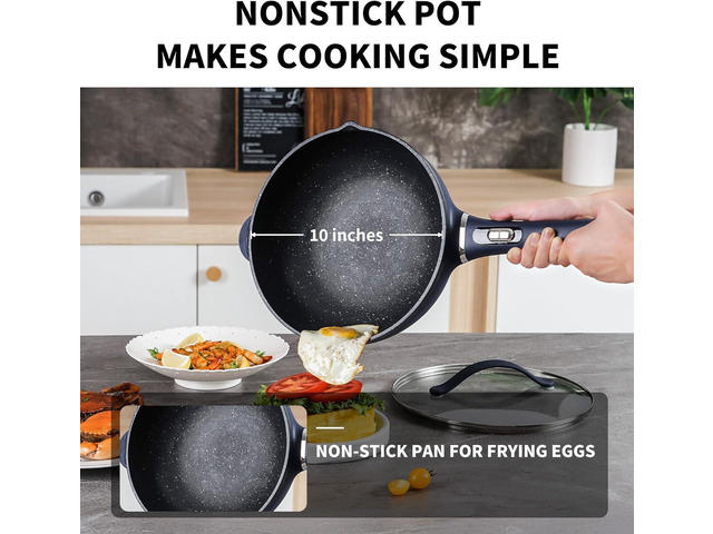 Non-Stick Electric Hot Pot 3-Quart with Steamer & Multi-Cooker Electric Stir Fry Pan & Wok, 1200W for Sizzling Ramen, Soup, Stir-Fry Dorm,...