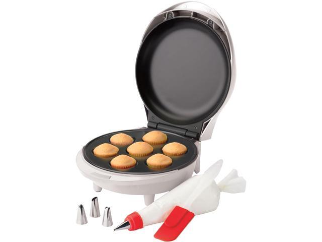 Betty Crocker Mini Cupcake Factory, with Nonstick Surface, Mini Cupcake Machine with Cool Touch Handle & Makes 7 Delicious Cupcakes in Minutes,.