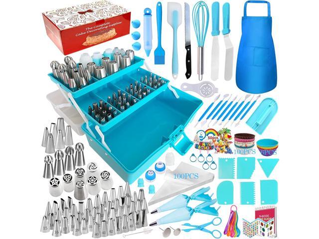 Cake Decorating Tools Supplies Kit - 368Pcs Baking Supplies with Storage Case for Beginners - Icing Piping Bags and Tips Set For Cookies, Cupcake &.