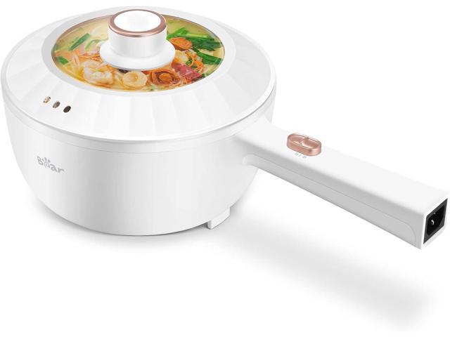 Bear Hot Pot Electric, 2L Multifunctional Portable Cooking Pot, 1000W Rapid Noodles Electric, Non-Stick Frying Pans for Steak, Egg, Ramen, Oatmeal...