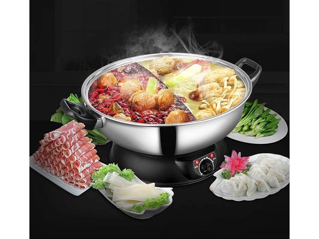 Sonya 5L Electric Dual-Sided Shabu Shabu & Mongolian Hot Pot Stainless Steel, Large Capacity for Family Meals & Hot Pot Parties
