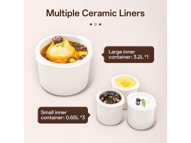 Electric Stew Pot, Ceramic Pot for Soup, Desserts, Bird's Nest, Multiple ceramic liners, DGD32-32CG