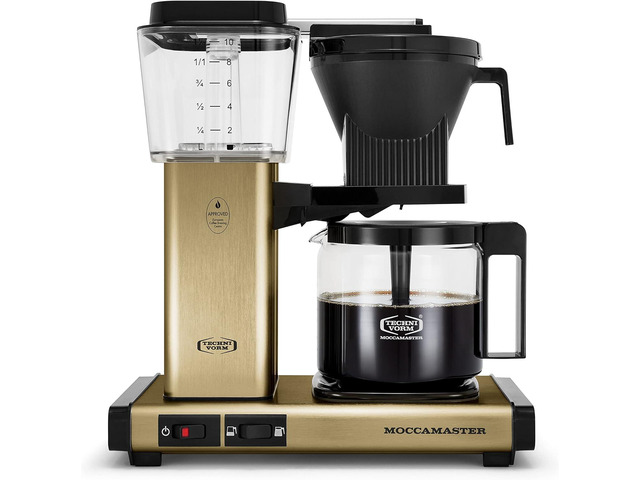 Technivorm Moccamaster 53936 KBGV 10-Cup Coffee Maker Brushed Brass, 40 Ounce, 1.25l
