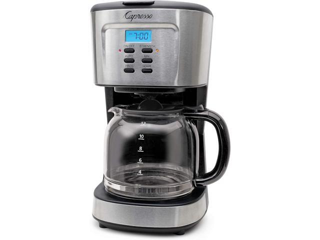Capresso 12-Cup Coffee Maker with Glass Carafe, Stainless and Black 416.05