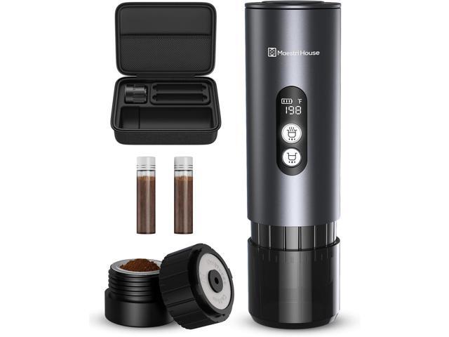 Maestri House 150W Espresso Maker with 2-3 Min Fast Self-Heating, Portable Travel Espresso Coffee Machine with Bag, Small Tea Cup Also Holder for.