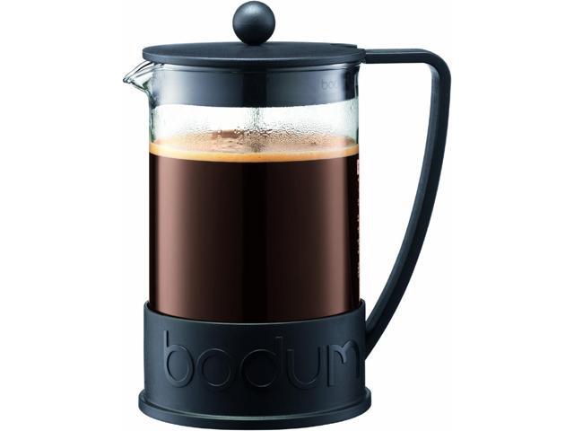 Bodum 51oz Brazil French Press Coffee Maker, High-Heat Borosilicate Glass, Black - Made in Portugal