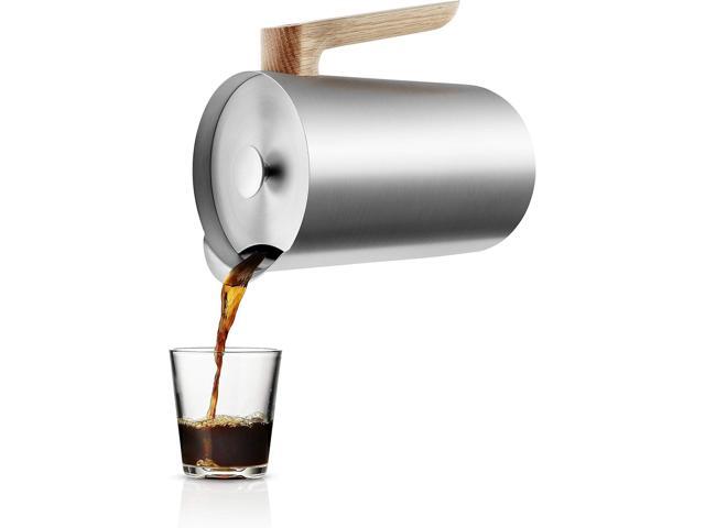Eva Solo Nordic Kitchen French Press Coffee Maker 34 oz Thermo cafetiére Stainless Steel Vacuum Jug with a Oak Wood Handle Danish Design,.