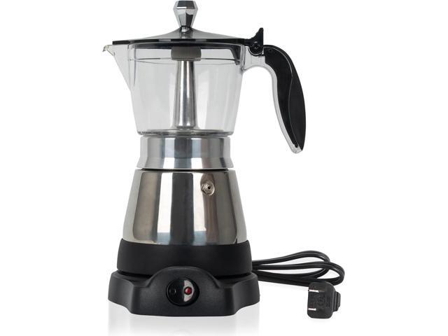 Cafeteras Electricas Modernas Moka Pot, Italian Coffee Espresso Machine, 6 Cup Cuban Coffee Maker with Detachable Base & Overheat Protection, Greca.