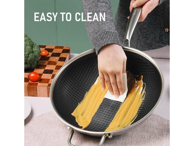 Hybrid 12-Inch Wok with Steamer,Nonstick Stainless Steel Woks & Stir-fry pans with Lid,Stay-Cool Handle,PFOA Free Cookware,Dishwasher and Oven...