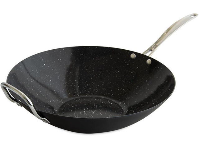 Nordic Ware Basalt Aluminized Steel Spun Wok, 14-Inch, Ceramic Coating