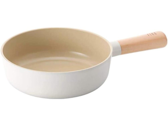 FIKA 7 inch Mini Stir Fry Wok with Wooden Handle, Induction Compatible Cookware for All Stovetops, Kitchen Essential Ceramic Coating Skillet,...