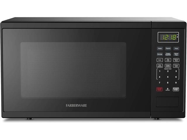 Farberware 1.1 Cu. Ft. 1000-Watt Microwave Oven Digital Control, 10 Power Levels, One-Touch Cooking, Defrost, Child Safety Lock, Black