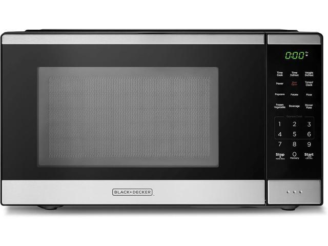 BLACK+DECKER Countertop Microwave Oven 0.9 Cu Ft, 6 Auto Menus, Child Lock, Memory Function, 10 Power Levels, Easy One-Touch Start, Digital Panel,.
