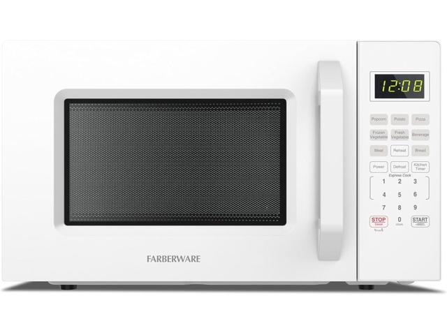 Farberware FMO11WEIWH Countertop Oven Compact Microwave with Child-Lock, Reheat Function, Express Cook, and Kitchen Timer, 1.1 Cu. Ft, White