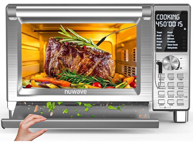 Nuwave Bravo XL Pro Air Fryer Toaster Oven, Improved 100% Super Convection, Quicker & Crispier Results, 100 Presets, Multi-Layer Even Cooking,.