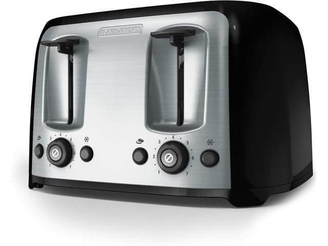 BLACK+DECKER 4-Slice Toaster, Extra Wide Slots, 7 Shade Settings, 1400 Watts, Frozen and Bagel Buttons, Toast Shade Selector, Extra Lift