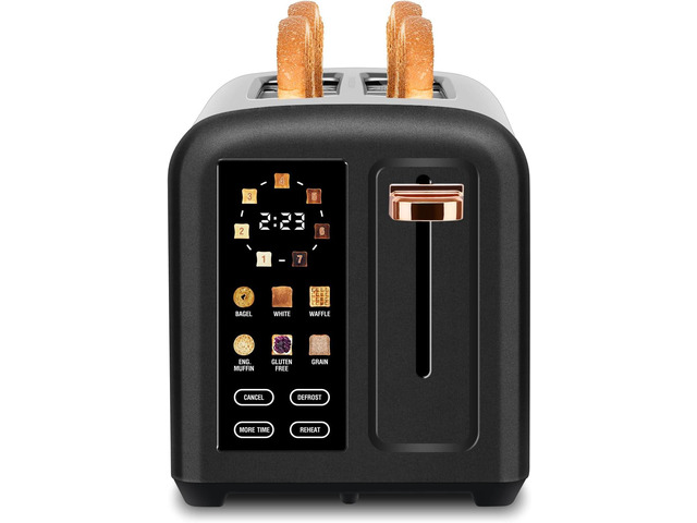SEEDEEM Toaster 2 Slice with Touch Screen, Faster Heating Speed, 7 Shade Setting, 6 Bread Type, 1.5Wide Slots Toaster, Removable Crumb Tray, 1350W,...