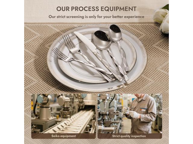 KINGSTONE Silverware Set, Luxury 20 Piece Flatware Set for 4, 18/10 Stainless Steel Cutlery Set with Diamond Cut Pattern for Kitchen, Home,...