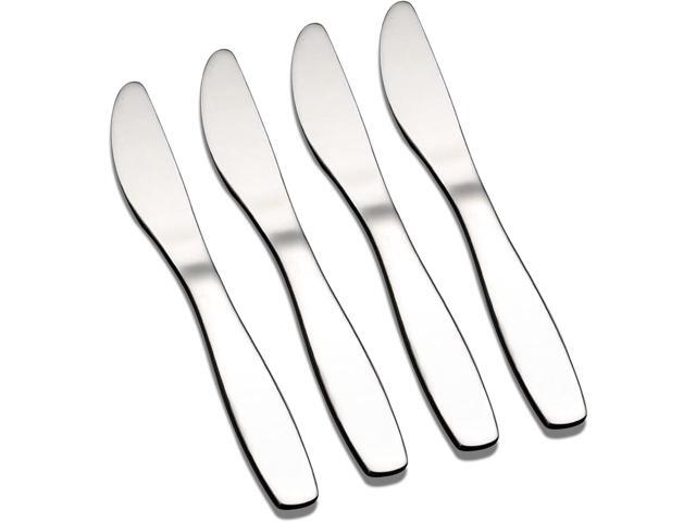 VANRA Premium 18/8 Stainless Steel Children Cutlery Set 6.6-inch Kids Dinner Knives Set 4 Pieces Silverware Flatware Utensil Set for Home School (4.